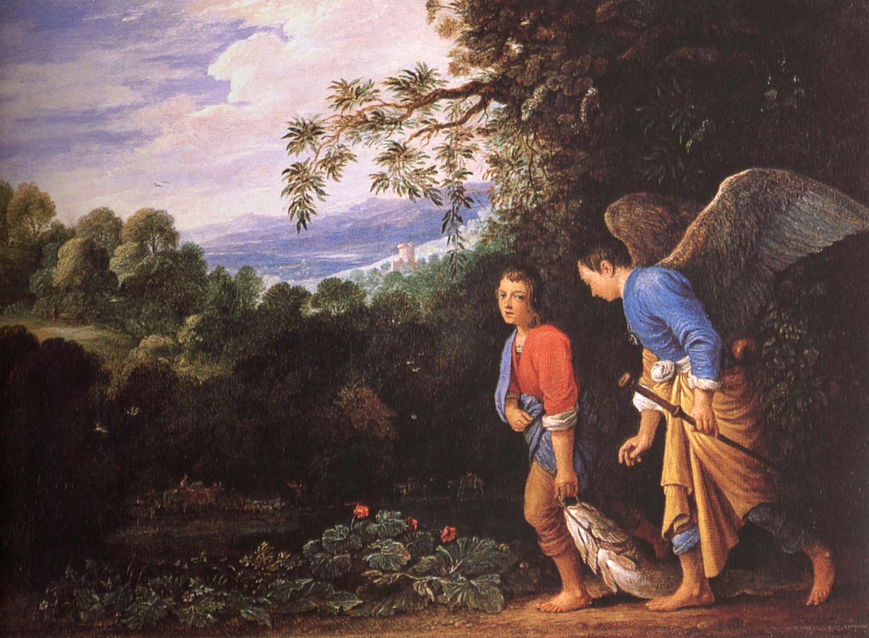 Adam Elsheimer Tobias and arkeangeln Rafael atervander with the fish